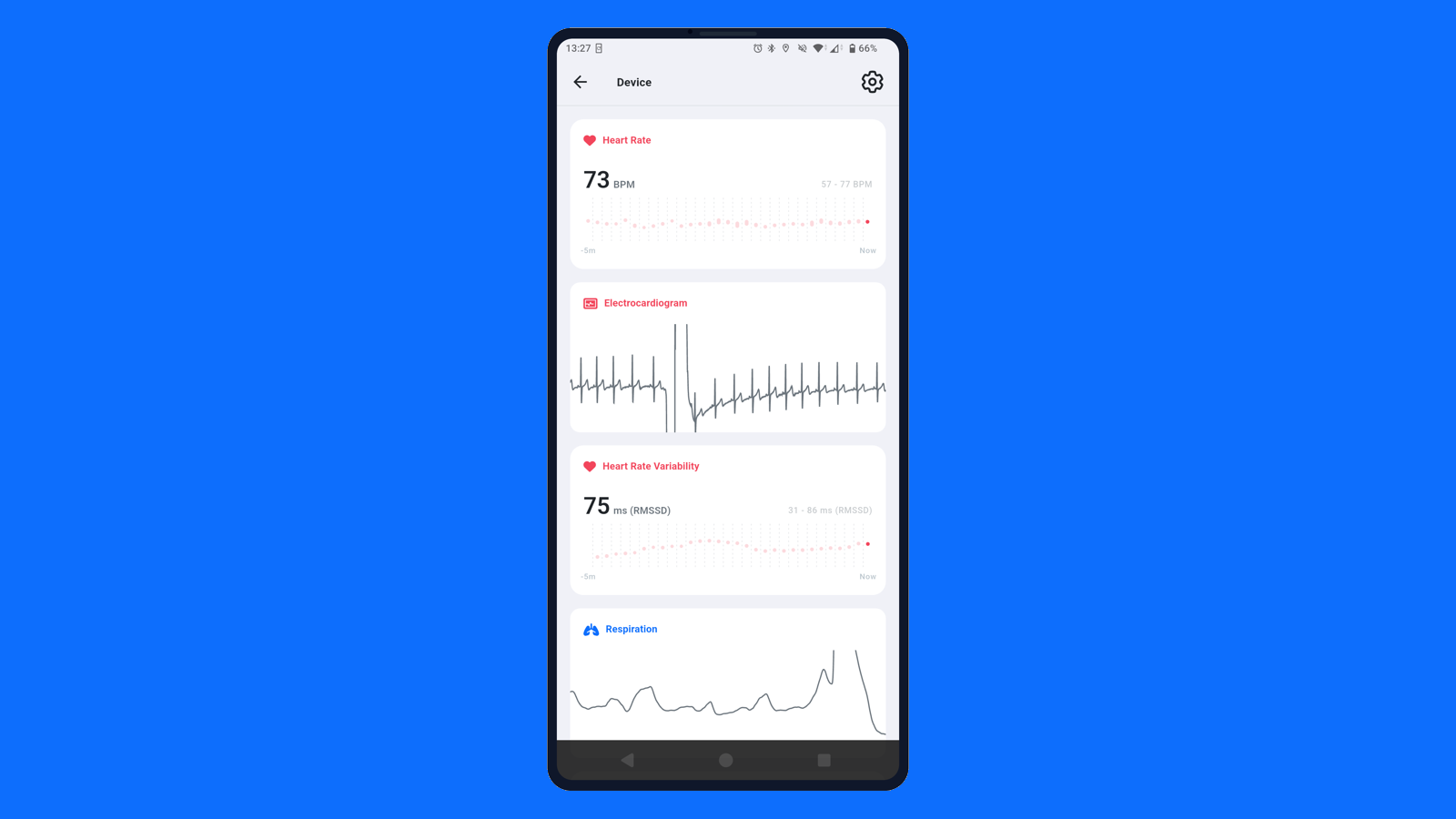 Aidlab filtered heart-rate and ECG signal preview