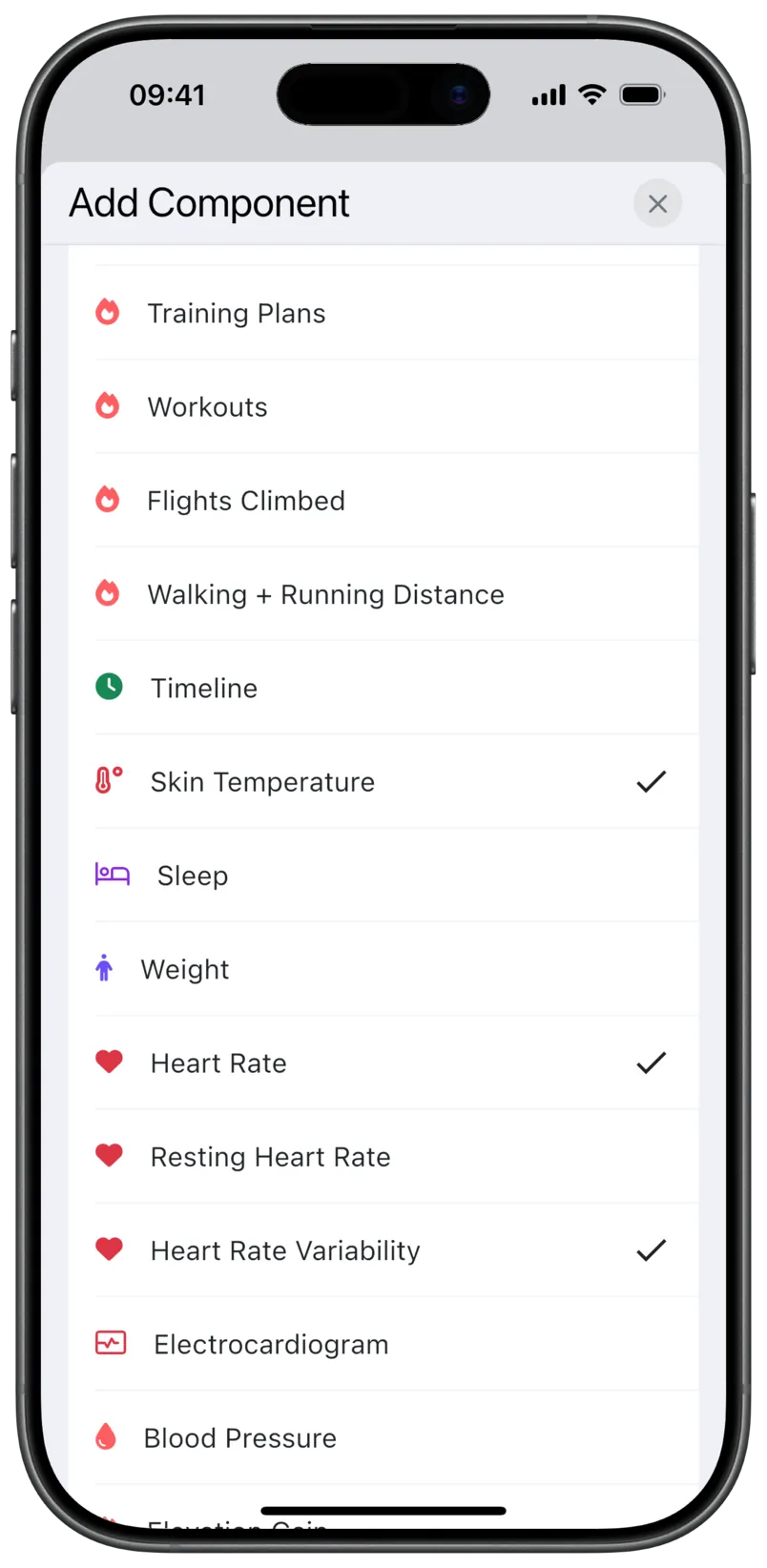 Adding a component in the Aidlab app