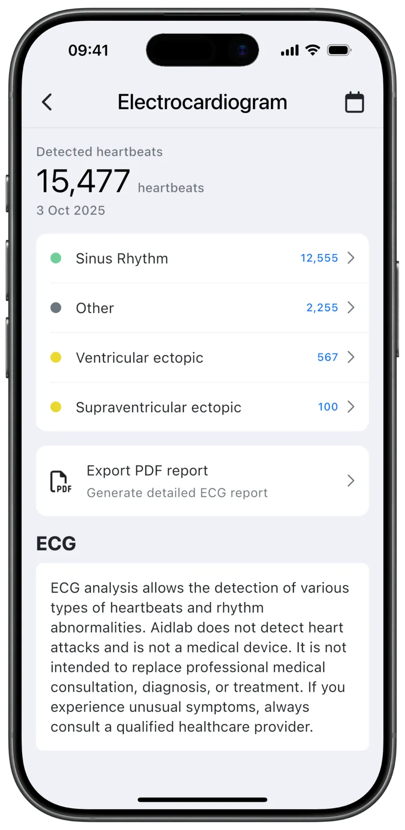 Exporting data with Aidlab iOS app