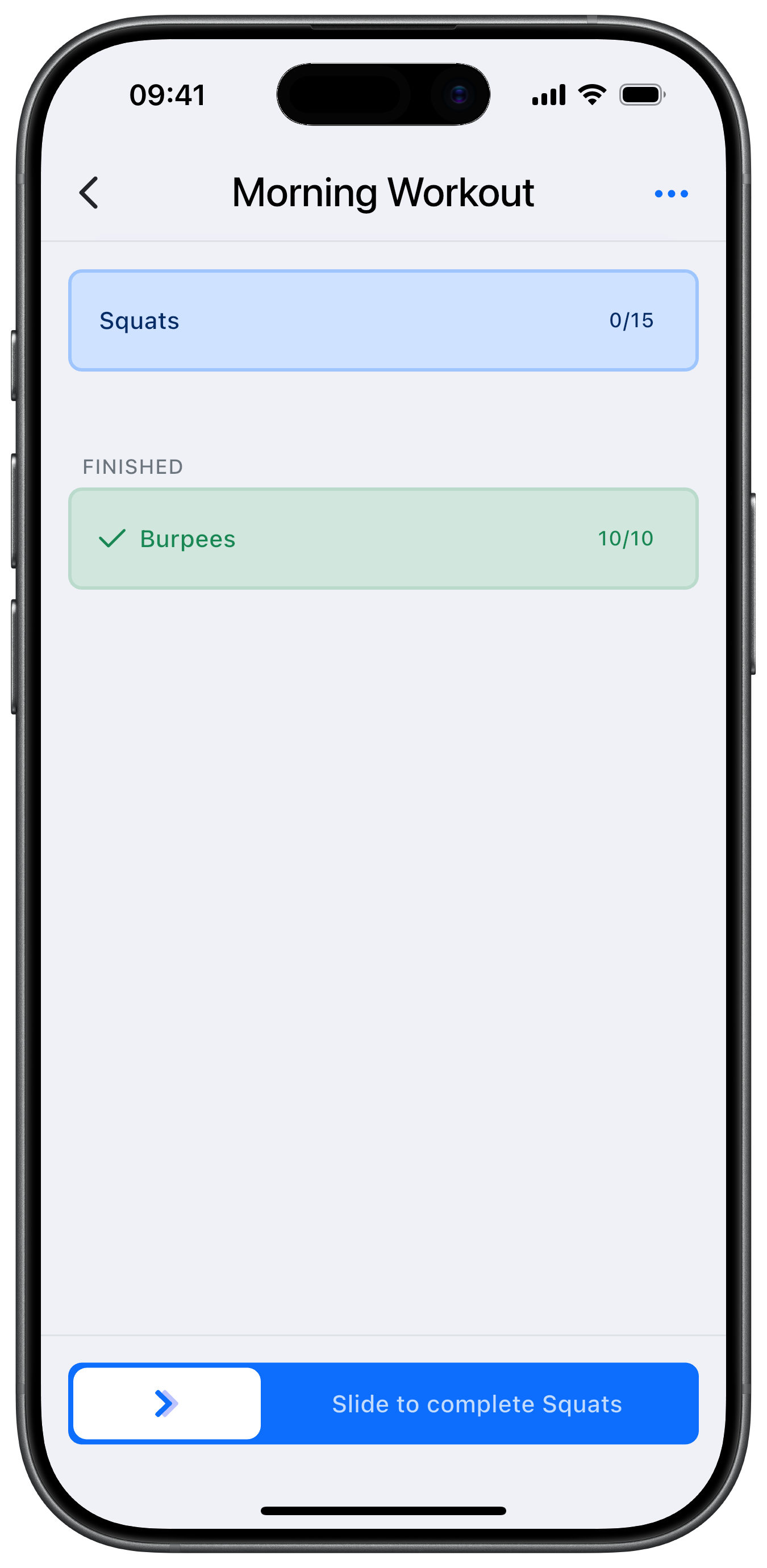 Live workout counting repetitions