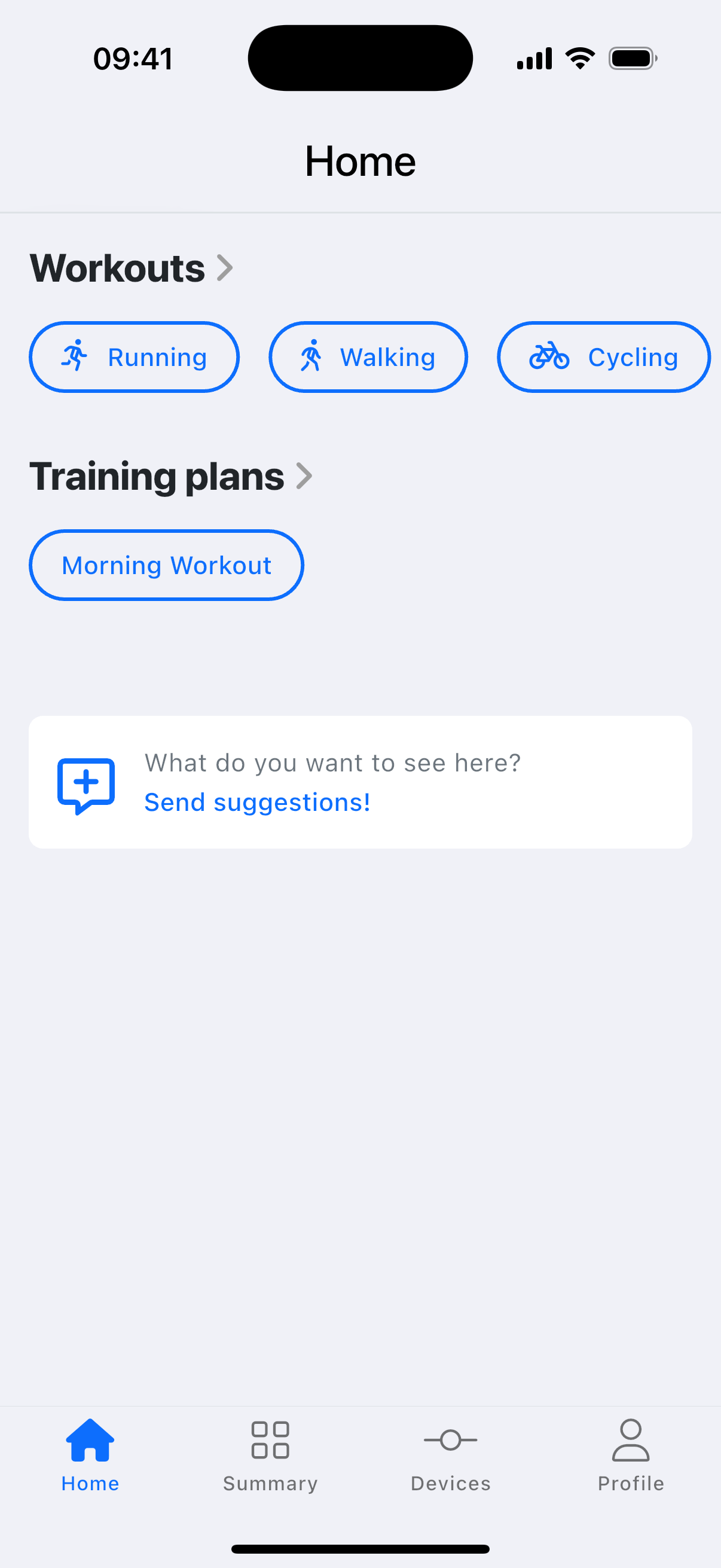 Workout list
